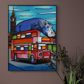 Big Day Out for a Hippo (Original Painting)