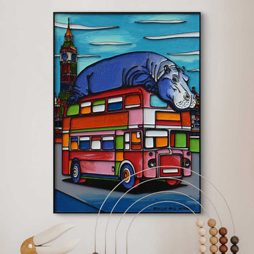 Big Day Out for a Hippo (Original Painting)