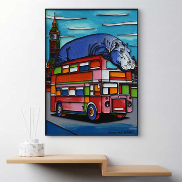 Big Day Out for a Hippo (Original Painting)