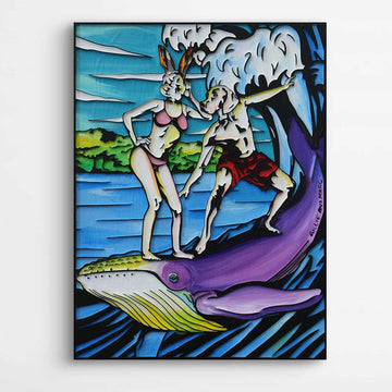 Big Whale Surfer (Original Painting)