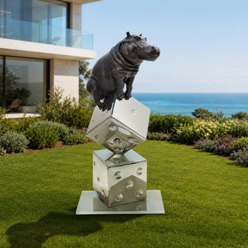 Big Luck of the Hippo (Bronze Sculpture)