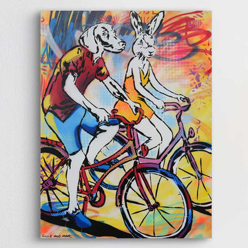 Bike Lovers on the Road (Original Painting)