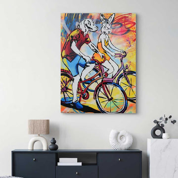 Bike Lovers on the Road (Original Painting)