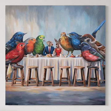 Birds of a Feather Eat Together (Original Painting)