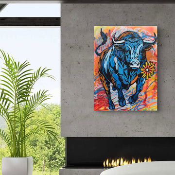 Bull Time Again (Original Painting)