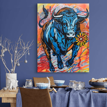 Bull Time Again (Original Painting)