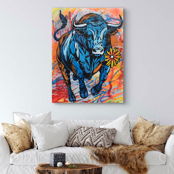 Bull Time Again (Original Painting)