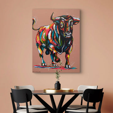 Bull On The Run (Original Painting)