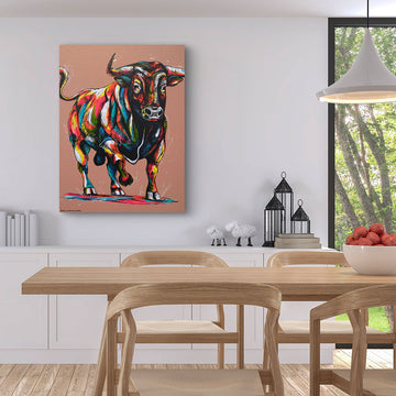 Bull On The Run (Original Painting)