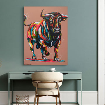 Bull On The Run (Original Painting)