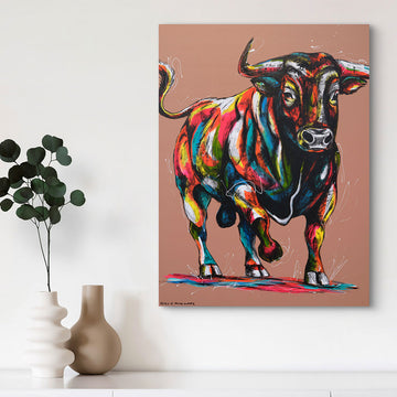 Bull On The Run (Original Painting)