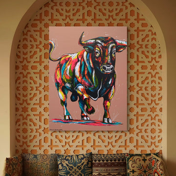 Bull On The Run (Original Painting)