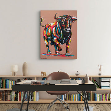 Bull On The Run (Original Painting)