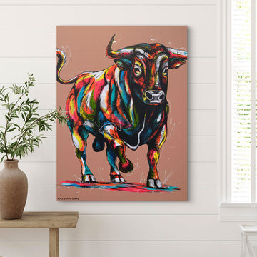 Bull On The Run (Original Painting)