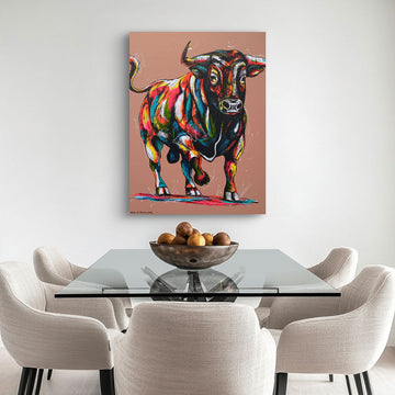 Bull On The Run (Original Painting)