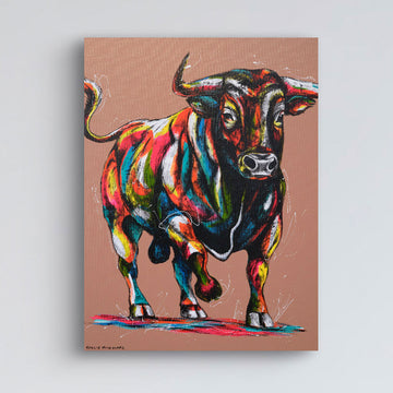 Bull On The Run (Original Painting)