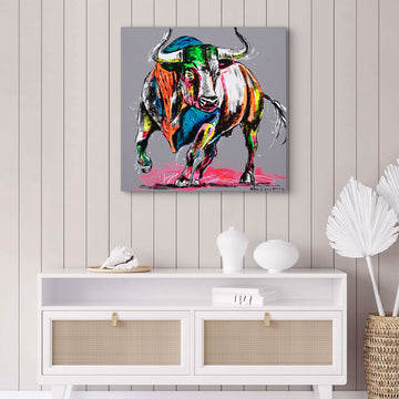 Bull with Love in Its Heart (Original Painting)
