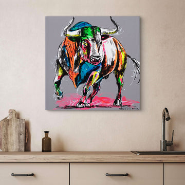 Bull with Love in Its Heart (Original Painting)