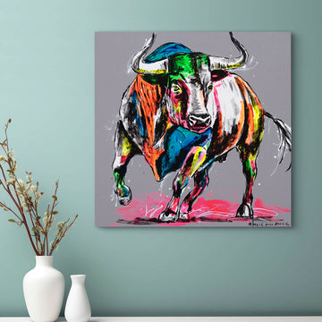 Bull with Love in Its Heart (Original Painting)