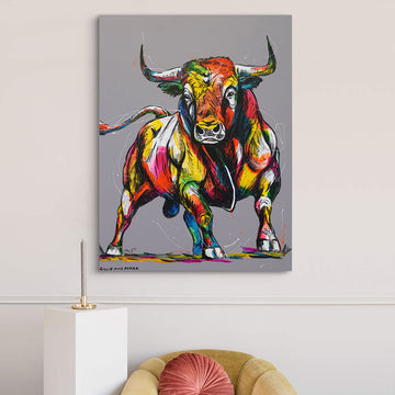 Bull on the Loose (Original Painting)