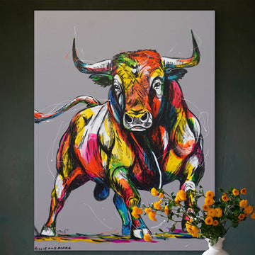 Bull on the Loose (Original Painting)