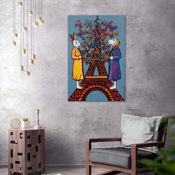 Butterfly Love in Paris (Original Painting)