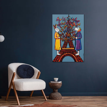 Butterfly Love in Paris (Original Painting)