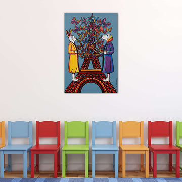 Butterfly Love in Paris (Original Painting)