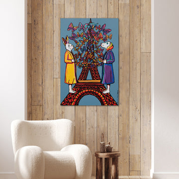 Butterfly Love in Paris (Original Painting)