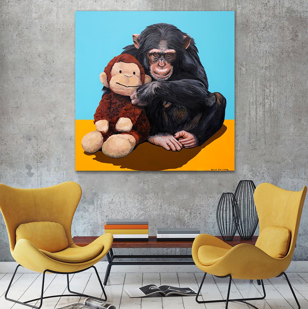 Chimp in Love (Original Painting) – Gillie and Marc®