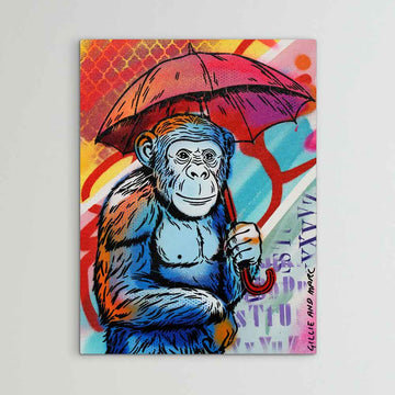 Chimps Don’t Like the Rain (Original Painting)