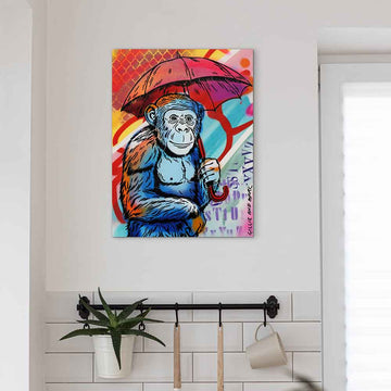 Chimps Don’t Like the Rain (Original Painting)