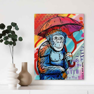 Chimps Don’t Like the Rain (Original Painting)