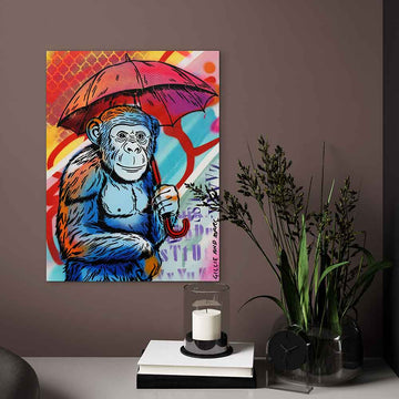 Chimps Don’t Like the Rain (Original Painting)