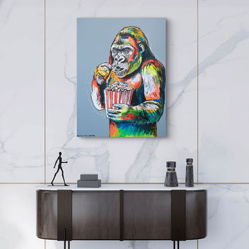 Chimps Popcorn Party (Original Painting)