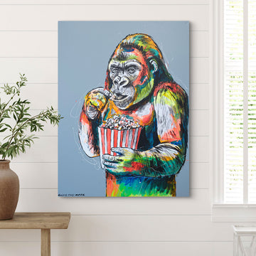 Chimps Popcorn Party (Original Painting)