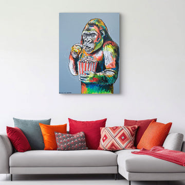 Chimps Popcorn Party (Original Painting)