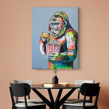 Chimps Popcorn Party (Original Painting)