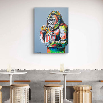 Chimps Popcorn Party (Original Painting)