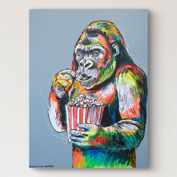 Chimps Popcorn Party (Original Painting)