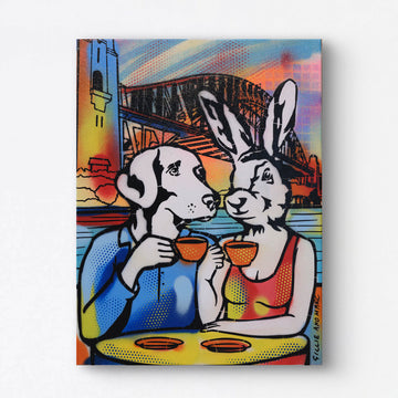 Coffee Time Under the Sydney Harbour Bridge (Original Painting)