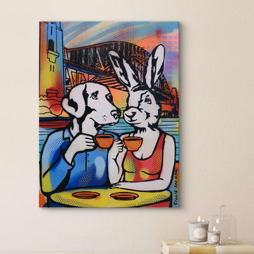 Coffee Time Under the Sydney Harbour Bridge (Original Painting)