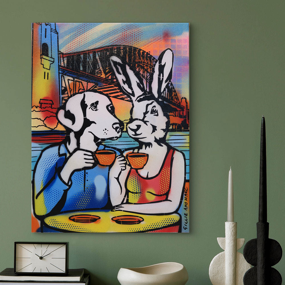 Coffee Time Under the Sydney Harbour Bridge (Original Painting