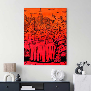 Coffee with Friends in New York (Original Painting)
