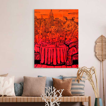 Coffee with Friends in New York (Original Painting)