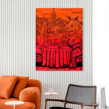 Coffee with Friends in New York (Original Painting)