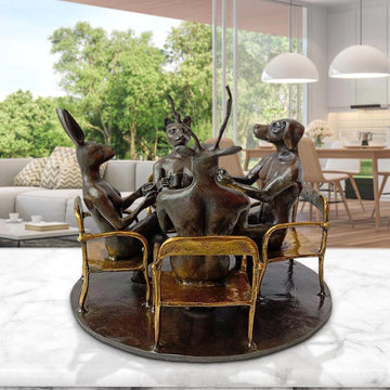 Coffee Table Friends (Bronze Sculpture)
