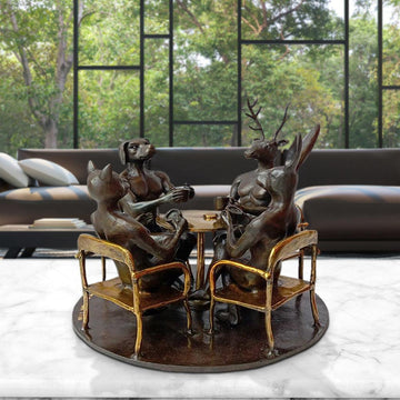 Coffee Table Friends (Bronze Sculpture)