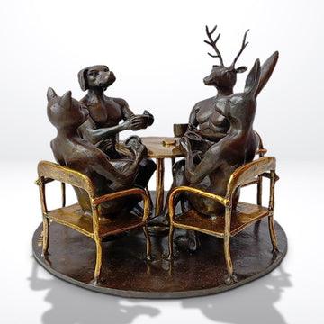 Coffee Table Friends (Bronze Sculpture)