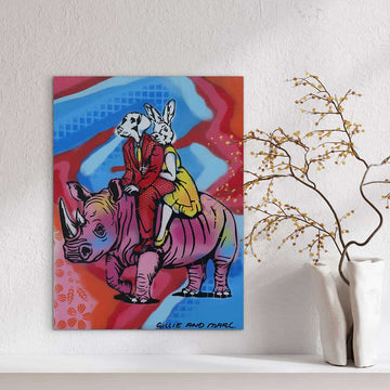Colourful Rhino (Original Painting)